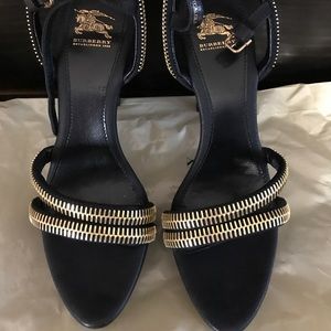 New Burberry zippered sandal heels
